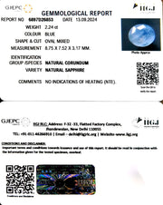 2.24/CT Natural Blue Sapphire with Govt Lab Certificate-6771